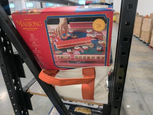 mahjong set and bag with another mahjong set
