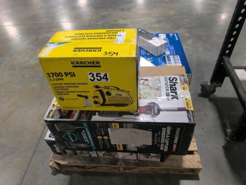 karcher electric pressure washer, shark vacuums, Epson ecotank ET-8550 photo, printer and toner, Bissell vacuum