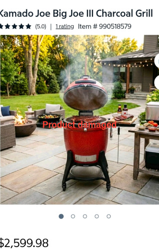 KAMADO JOE states product has some damage and more