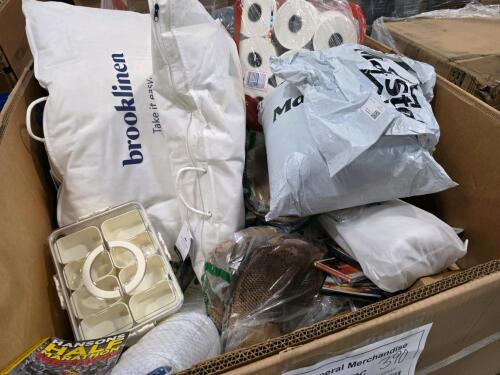 Scott paper towels, pillow, books, phone glass, charger, basketball, Tumbler pillows, plates, DVDs, & More