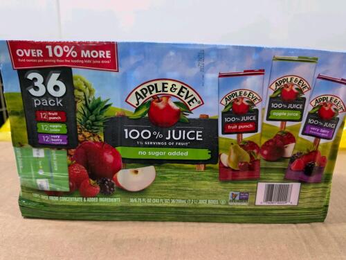 Pallet of apple and eve apple juice