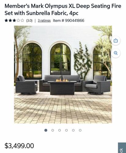 Olympus collection four piece deep seating set with fire pit, black
