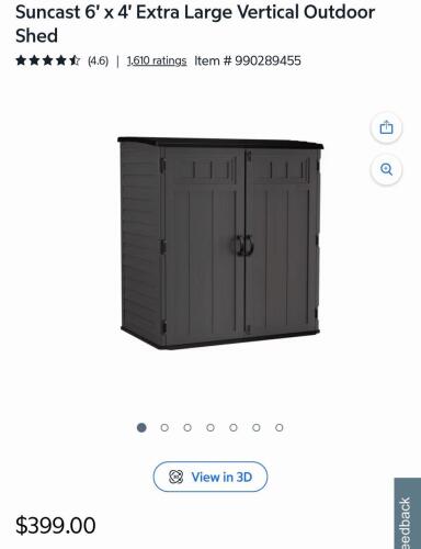 suncast extra large vertical shed