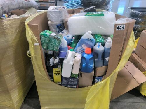 Big box store in a box: cascade, old spice, deodorant, dawn dish soap, plates, clothing, shoes, simple green, dog treats, flossers foil pants, Irish spring, food containers, and