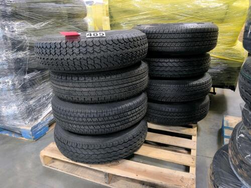 Eight tires with rims