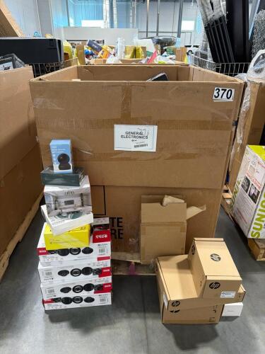 Electronics: speakers camera , hp products, EarthLink myQ, doorbell camera, led projector, fan, film, lock, headphones, and more