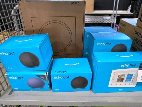 echo dots, echo hub and Sonos