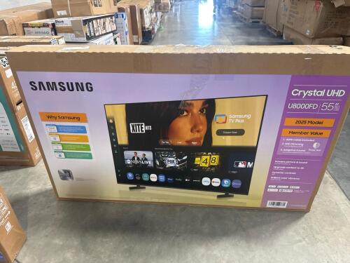 LG 55 inch TV, corner on the left bottom has damage, Gray D