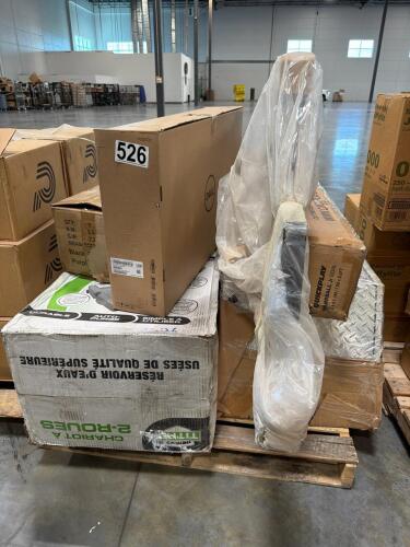 Chariot reservoir, quick play handball goal, backpack, truck box, Dell 3223DE monitor