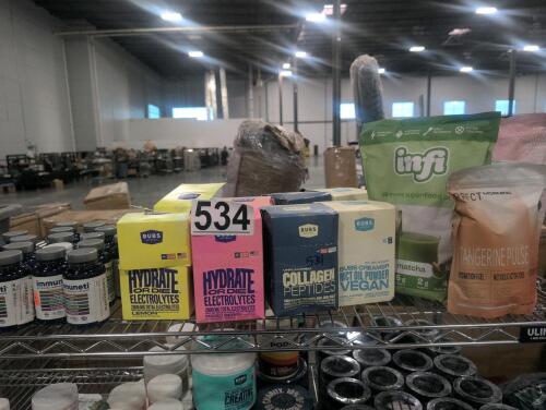 Miscellaneous supplements, electrolytes, deep tanning spray oil