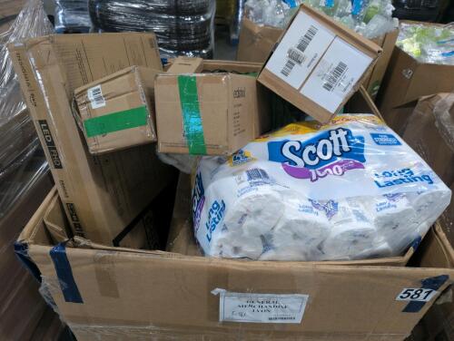 Vanity light, Scott toilet paper, rope, notebooks, towels, storage container, insignia 32 inch TV, & More
