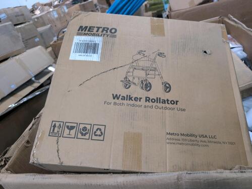 Miscellaneous pallet, lunchbox, Walker Rollator, food container Styrofoam, & More
