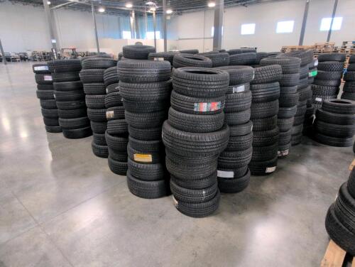 Bulk lot of approximately 257 miscellaneous tires