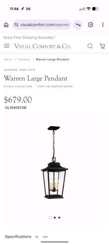 Visual comfort & co Sean lavin Warren 4L LG pndt txb