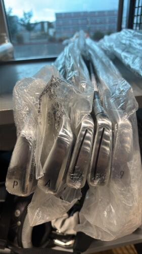 Taylormade golf irons QI Max- nine, eight, seven, A, P