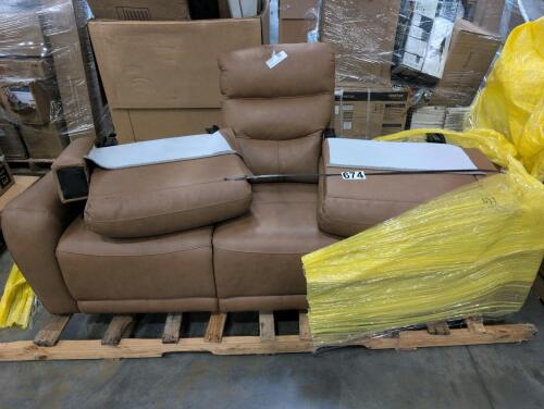 Leather reclining sofa out of box Customer return