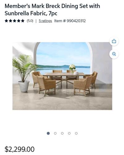 Breck collection seven piece rectangular tile top dining set