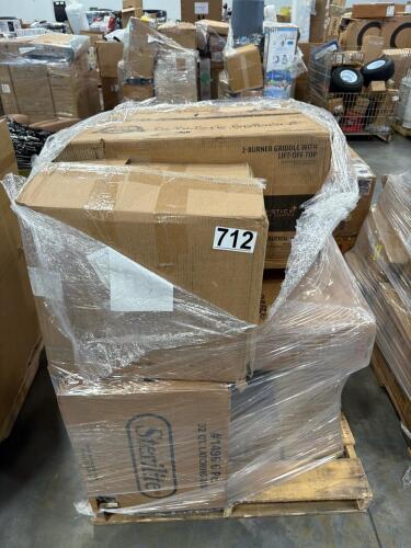 Portable ultimate griddle pit boss, folding chair, four insignia fire TVs call storage containers EDISHINE, take out containers and more