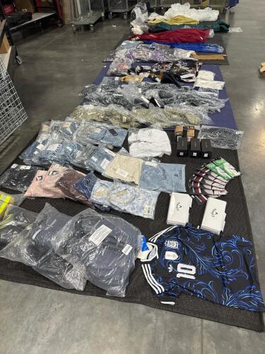 Nicer clothing: Messi jersey, Tommy Bahama, good American jeans, ORU kayak lifejackets, quince, golf gloves, Oakley glasses, COSTA glasses, velvet heart, frame skirts, brand X sweatshirts, BOSS, the Webster, Bob Marley Adidas, frame, MacDougall, Charles a