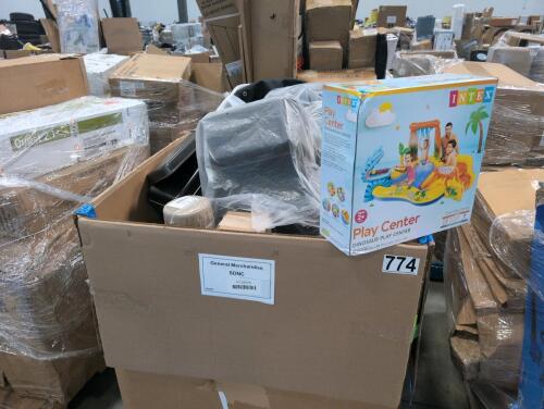 Carhartt backpacks, rolled area rug, Dixie items, Intex play center, (3) Intex dinosaur play centers, rice cooker and warmer, and more