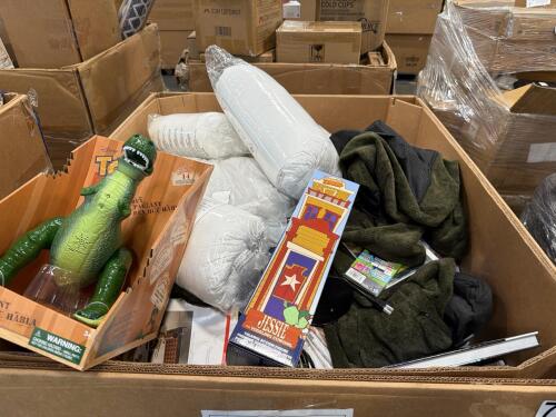 Toy Story toys, books, LA2ME washable rug, Mainstays channel faux fur blanket, thermal paper rolls, rolling shoe rack, and more