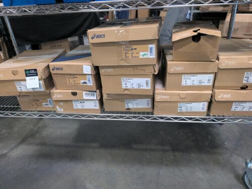 12 pairs of Asics shoes