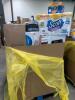 Big box store in a box food and household items: Aveeno, Bob's, fish oil, protein, fiber well, coffee, dog treats, pledge, Dan soap, bowls, got toilet paper, air fryer, Mac and cheese, Fritos, Phillips coffee maker, wipes, maple syrup, detergent, Sonny D, - 9