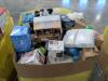 Big box store in a box food and household and clothing: protein, coffee meat, Pine-Sol, Campbell Soup, protein, Garbage bags, seasoning, goldfish, detergent, zip fizz, gain, fruit cocktail, Steve Madden, Febreze, lids, applesauce, Chick-fil-A sauce, zip f