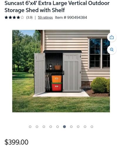 Suncast extra large vertical shed, BMS6226TP