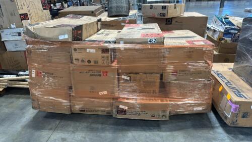 Large pallet of pools and trampoline piece is not complete