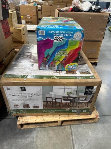 seven piece expandable dining set, Pacifica collection and triple splash Mega water park