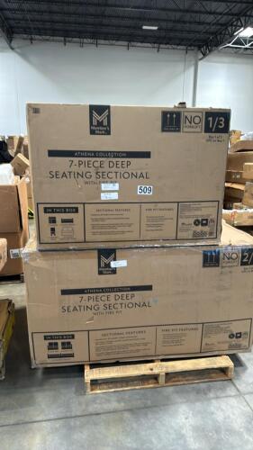 Athena collection 7pc deep seating sectional boxes 1 and 2 (everything is there but the fire pit)