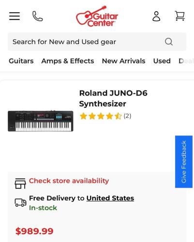 Roland Juno d6 keyboard synthesizer