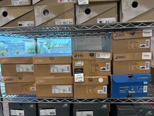 8 pairs of Asics and 1 pair of brooks shoes