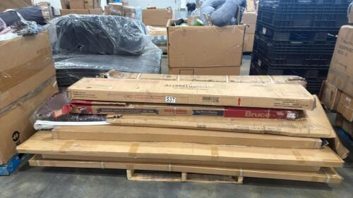 Misc furniture, flooring, Murphy sofa, party tent and more