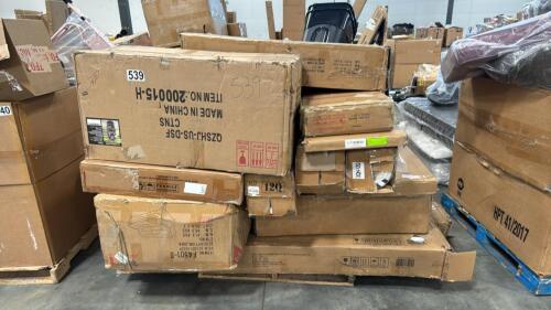 Misc furniture, cornhole, multiple mattress, sofa, and more