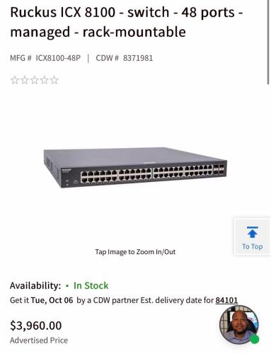 RUCKUS COMMSCOPE, ICX8100&ndash;48P &ndash; X