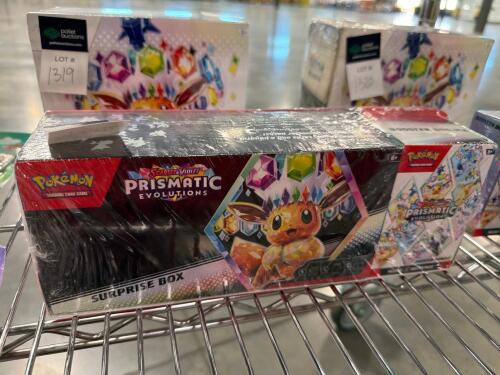 Pokemon prismatic evolutions surprise box and booster bundle two pack