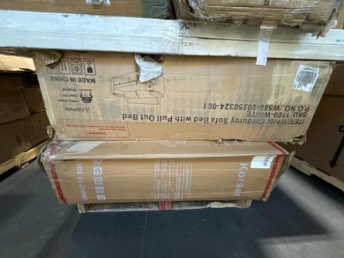 Pullout sofa, freightliner Century chrome door mirror, miscellaneous furniture, swivel barstool, outdoor furniture, & More