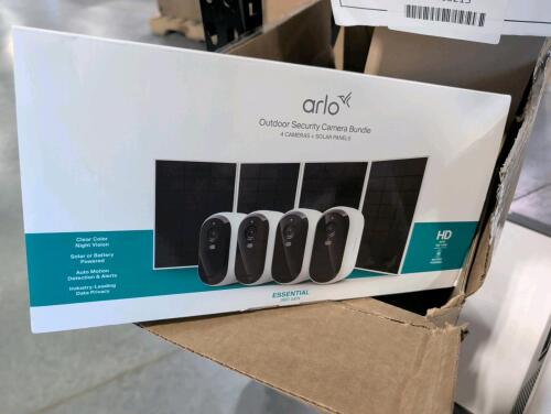 arlo outdoor security camera bundle 4 cameras + solar panels