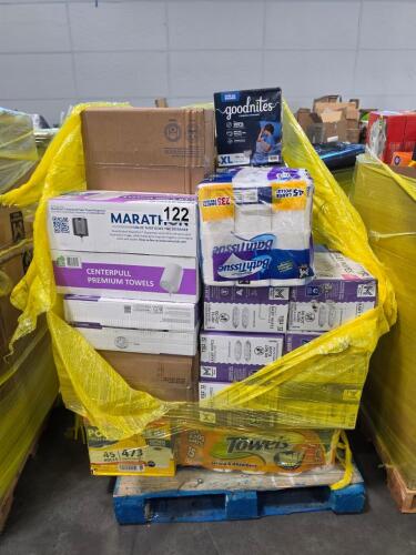 Paper towels, toilet paper, multiple boxes of wipes, fast issue, cups, diapers, Huggies, & More