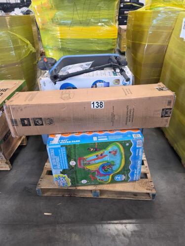Waterpark inflatable, portable AC unit, lightning McQueen Huffy ride on car, & More
