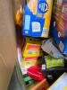 Big box store in a box: skinny pop, dots pretzels, Velveeta, pretzels, pistachios, croutons, carnation breakfast, Cape Cod chips, raisin bran, candy bars, mac & cheese, and much more - 4