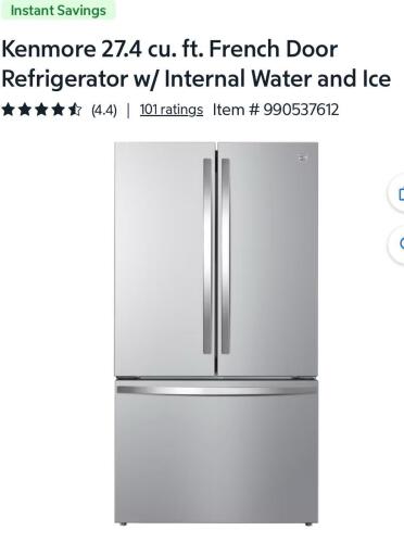 Kenmore refrigerator new in box