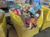 Big box store in a box: pretzels, fruity pebbles, diced tomatoes, noodles, wafers, tuna, beef sticks, pistachios, Snyder's pretzels, splendid, bags of candy, fruit snacks, beans, honey bunches of oats, ravioli, Ritz snacks, syrup, and more - 3