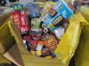 Big box store in a box: pretzels, fruity pebbles, diced tomatoes, noodles, wafers, tuna, beef sticks, pistachios, Snyder's pretzels, splendid, bags of candy, fruit snacks, beans, honey bunches of oats, ravioli, Ritz snacks, syrup, and more - 4