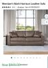 Harrison collection leather sofa, mushroom