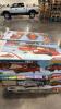 Multiple lightning McQueen ride on cars and foosball table may have damage