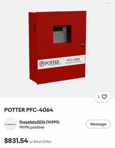 Potter PFC-4064 Conventionsl panel red cabinet