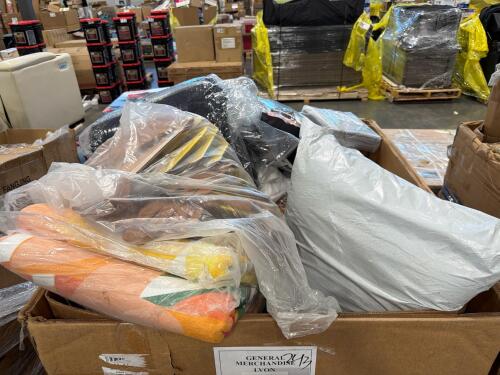 Art, cushions, water bottles, rug, BREG products, pillows, plushy, plainsman leather gloves, jewelry, mattress topper, kitchen towels, and much more
